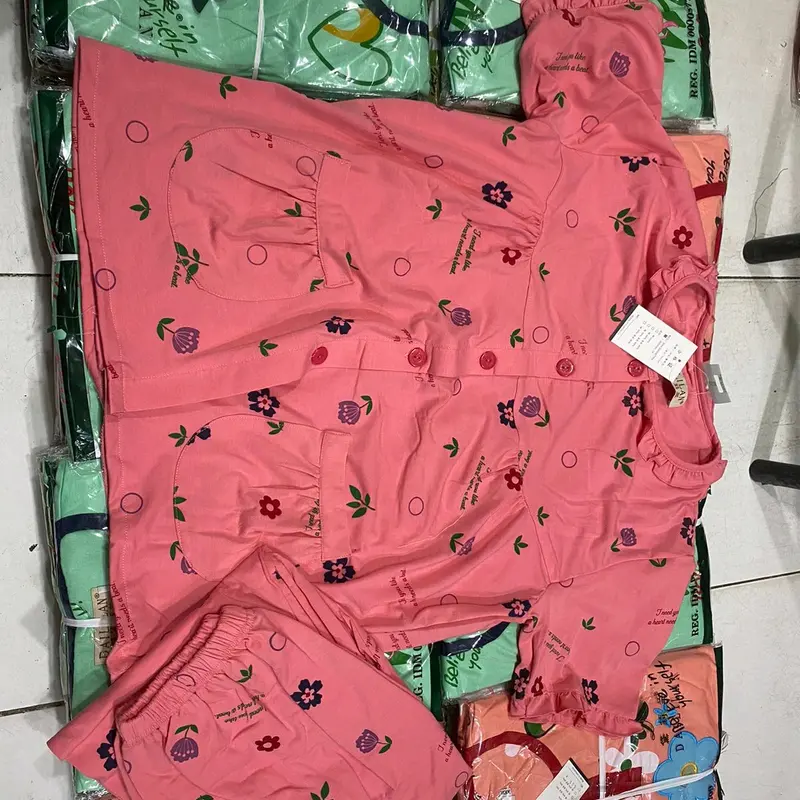 cp delilan standar  baju tidur wanita pendek tangan panjang kaki piyama tidur wanita Setelan 2