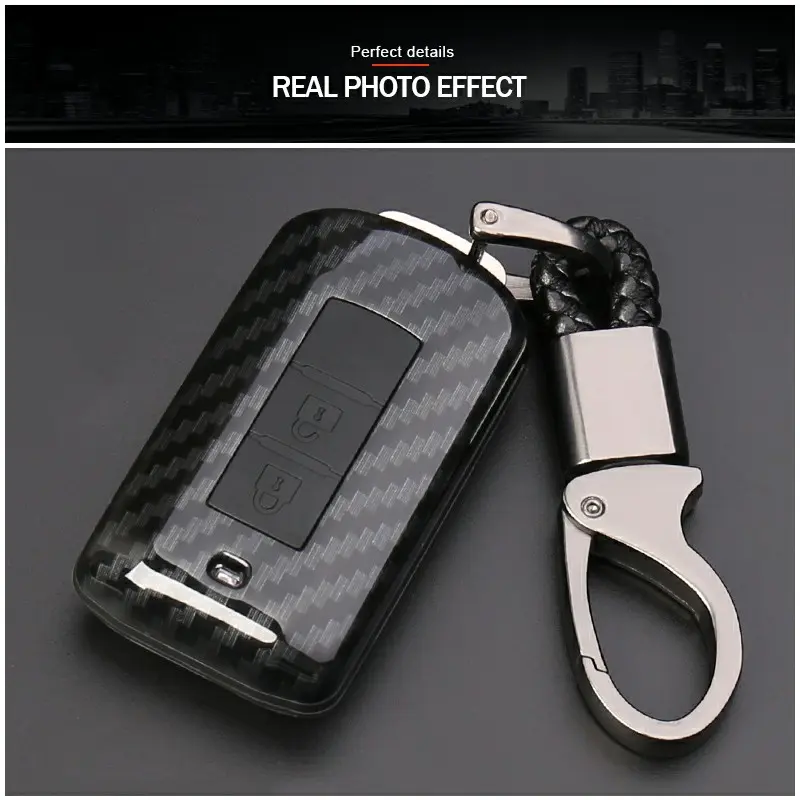 Cover Carbon Casing SmartKey Keyless Kunci Mobil Mitsubishi Xpander Cross Pajero Outlander XForce