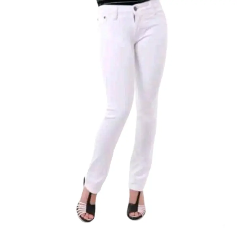 Celana Jeans Cewek Putih Celana  Panjang  Wanita Kekinian Skinny 2