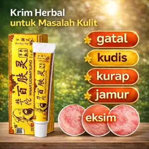 Salep Gatal Ampuh Cina Asli HUATUOBAIFULING Atasi Gatal Eksim Kurap Kudis Jamur Alergi Ruam Prosiasis