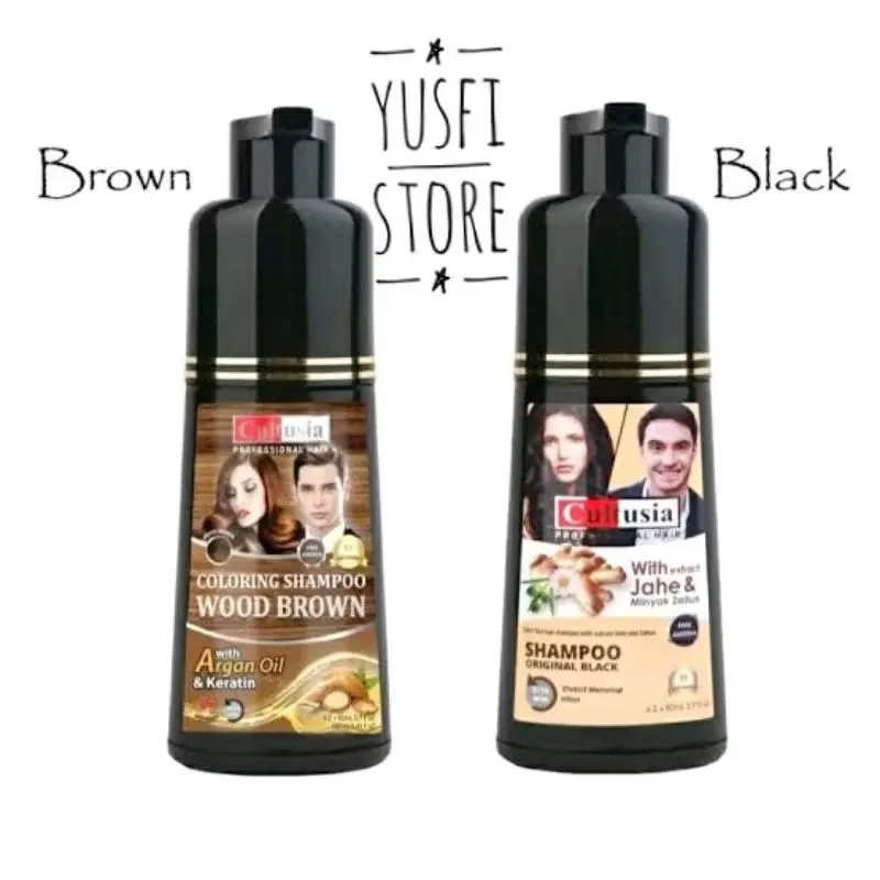[PROMO] READY STOCK CULTUSIA SHAMPO BLACK & BROWN DENGAN ZAITUN DAN EKSTRAK JAHE 160 ML ORIGINAL BPOM 0