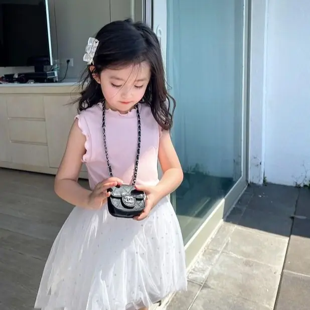 ByKiddos - Baju Anak Perempuan Crop Top Lokal Tanpa Lengan / Atasan Leher Turtleneck Anak Perempuan / Gaya Korean 3