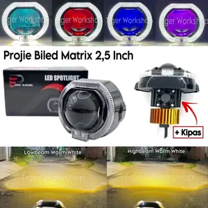Projie Biled Matrix 2,5INC Body Black Plus Kipas Pendingin High Low Putih Flat Cut