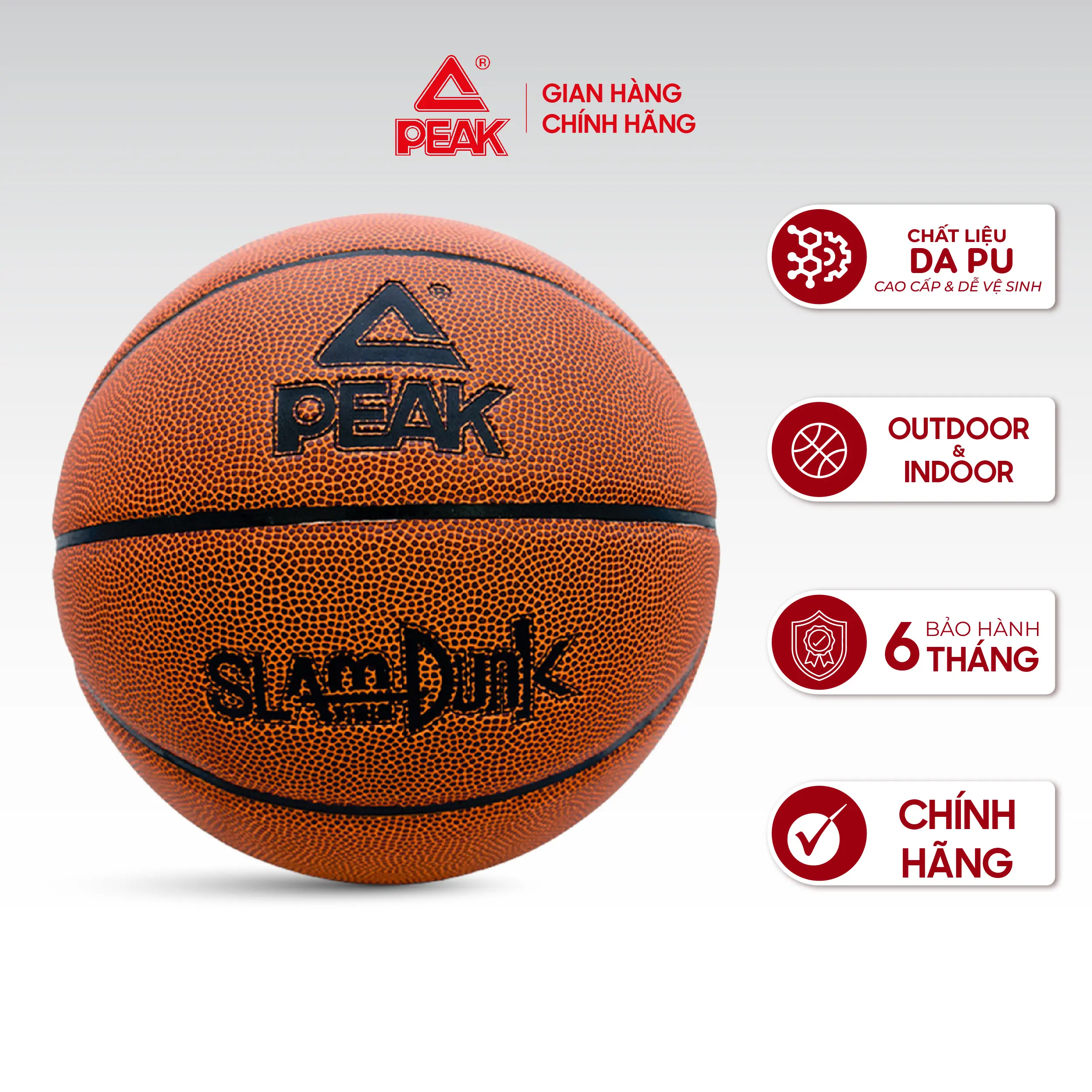 Bóng rổ da PU PEAK Q1231990 Size 7