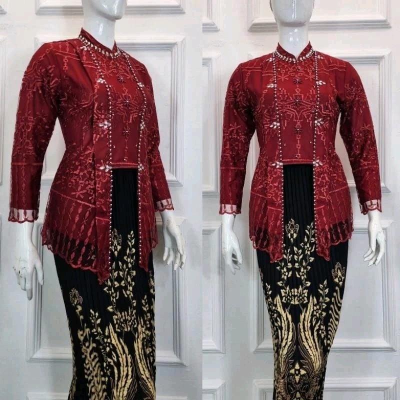 COD!!Ready atasan kebaya kutubaru hijab/kebaya wisuda/kebaya pesta/kebaya modern ( baju saja ) Wanita kurung 7