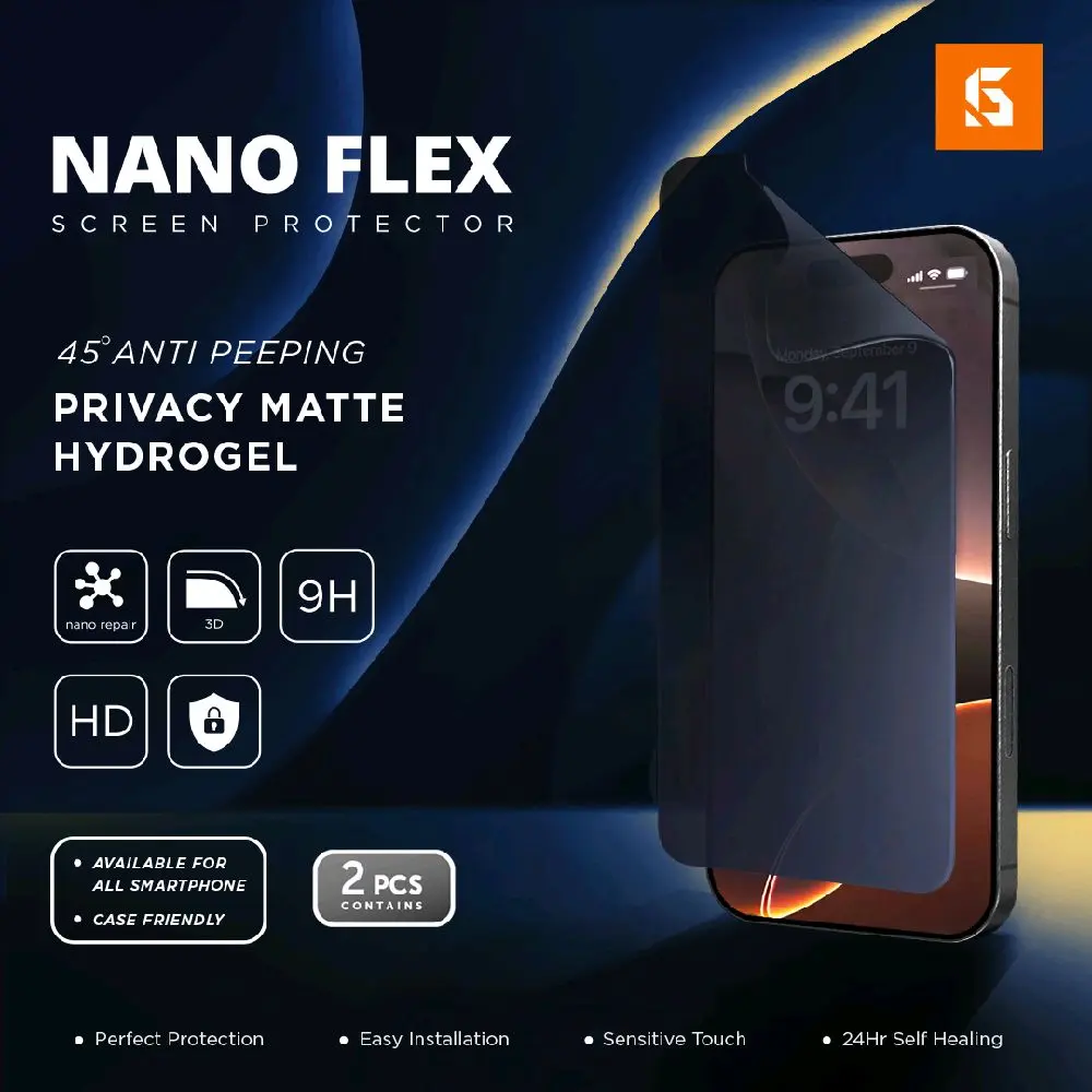 GSOL Nano Flex Privacy Screen Protector semua tipe Handphone anti gores hydrogel - BUKAN TEMPERED GLASS Buy 1 Get 1 dapat 2 pcs anti gores Layar