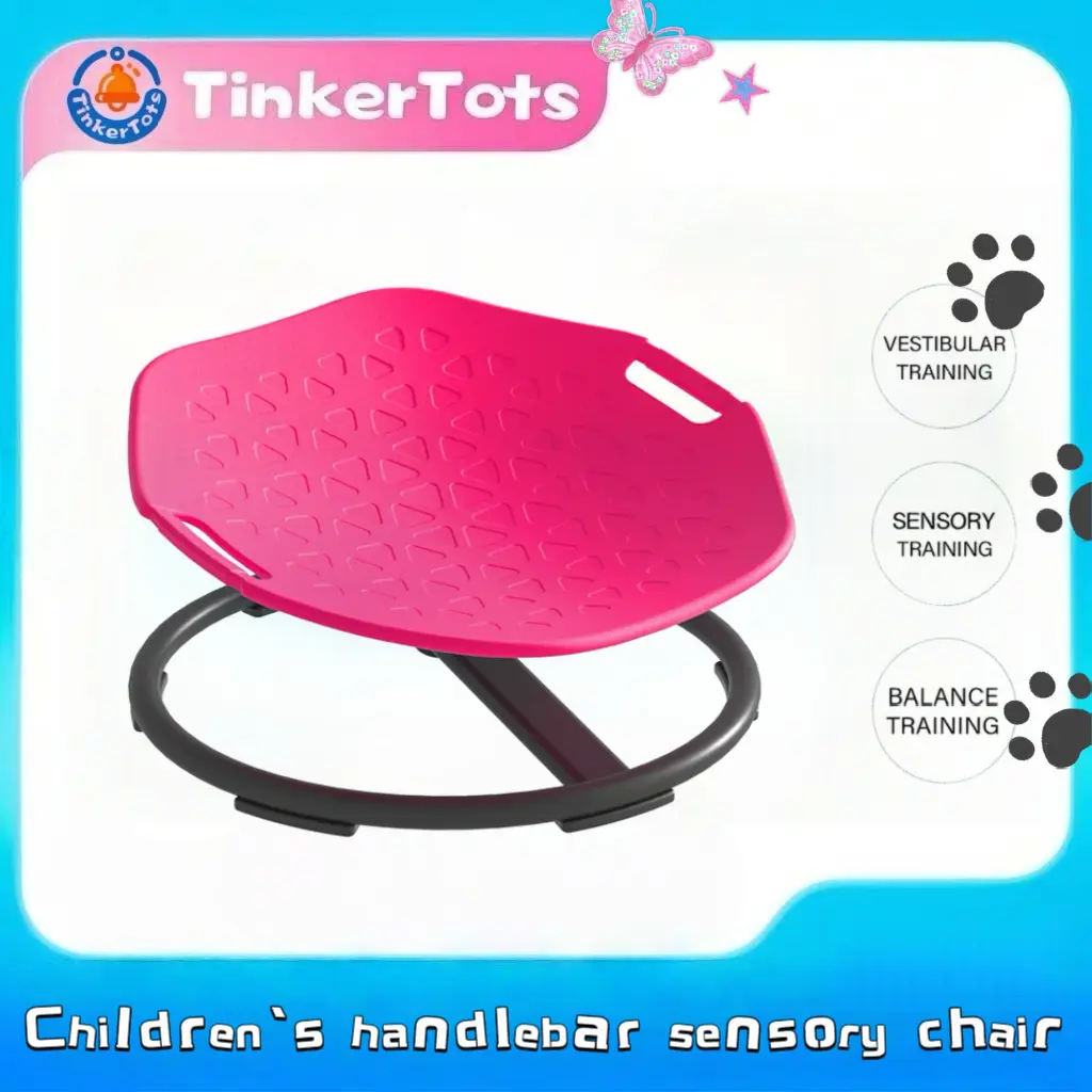 2025 New upgraded Sensory Swivel Chair with Handles,Spinning Chair for Kids Sensory,Load Capacity 220 Lbs  Kids Swivel Chair Sit, Spin  Metal Base Vestibular Training  Sensory Equipment autism toys,Autism toys