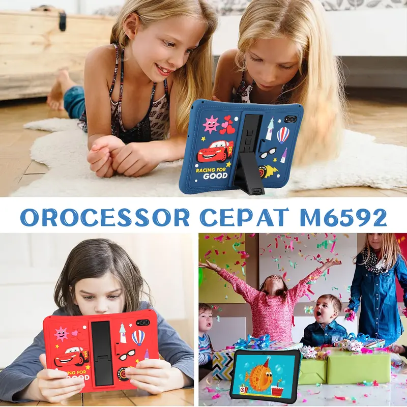【Hancdon】Tablet Edukasi Anak Easytech F12 Dengan Kemasan Tas / Tablet Android Untuk Belajar Anak / Tablet Aipet Anak Murah Layar Sentuh 7 inch Wifi aipet anak tab Bluetooth Kamera Kartu 7