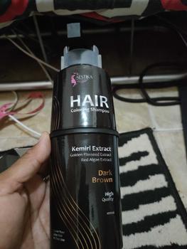 Product Review of [Promo Spesial] Aestika Dark Brown Hair Coloring Shampoo - Pewarna Rambut Beruban Kering Red Extract from e**y 1