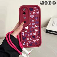 Gambar MHKEID Casing Hp untuk VIVO V40 5G V40 Pro 5G Case Pola Hati Pink Kasing Anti Sidik Jari Kesing Cesing Silikon Lanyard Softcase Casing - Gaya1, VIVO V40 5G dari MHKEID MALL Kab. Tangerang 2 Tokopedia