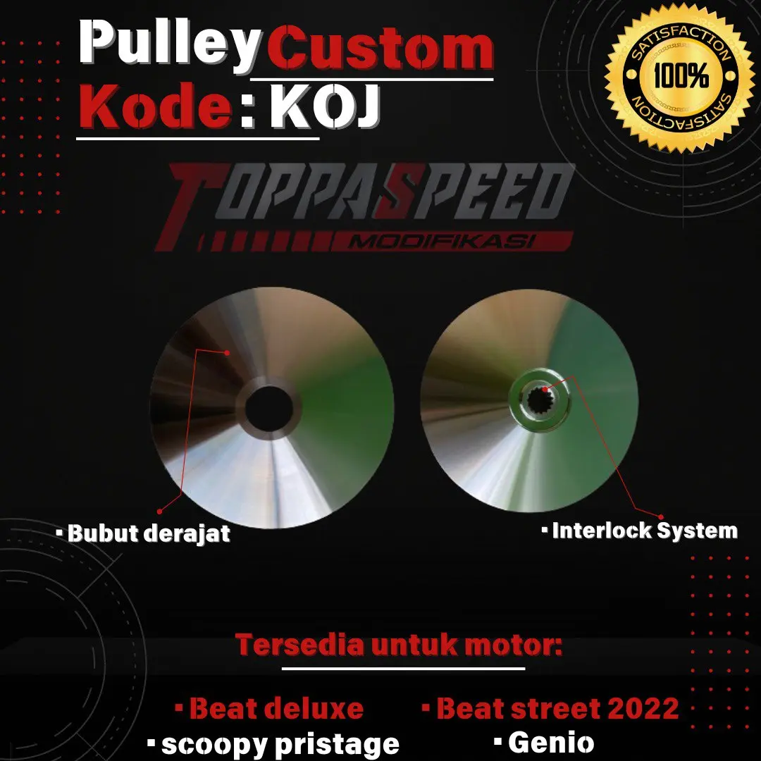KODE (KOJ) PULLEY CVT CUSTOM 1 SET PART ORIGINAL GENIO/BEAT DELUXE/BEAT STREET 2021/SCOOPY NEW 2021