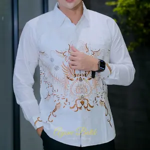 AyoneBatik Kemeja Batik Pria Warna Putih WONOSARI Baju Batik Slim Fit Anak Muda Kekinian Lapis Furing Nyaman Dipakai Hem Batik Pria Lengan Pendek Waran Putih Kemeja Batik Cowok Lengan Panjang Waran Putih Atasan Batik Pria Terbaru