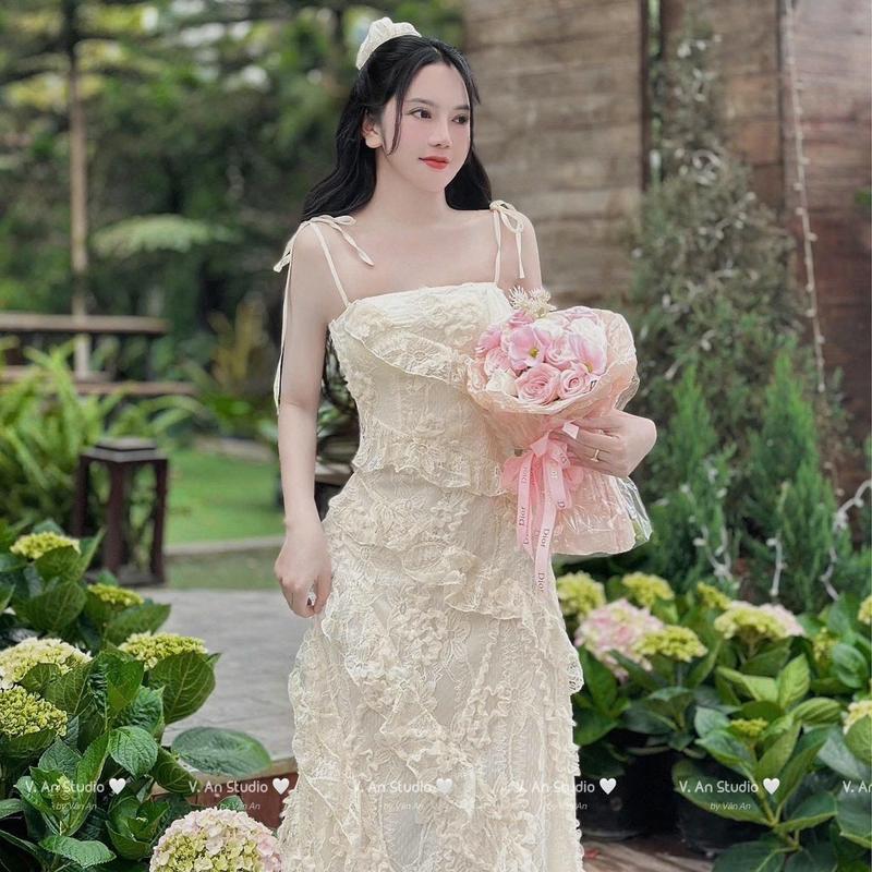 Váy dây thiết kế tầng dây tuỳ chỉnh 0