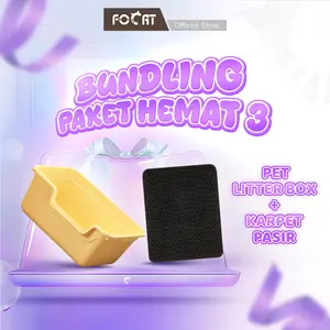 [PAKET HEMAT 3] FOCAT Bak Pasir Kucing Anjing M19 Pet Litter Box Desain Terbuka Ukuran Besar dan Keset Pasir Kucing M52/ Pet litter Box Kitten dan Karpet pasir Anabul