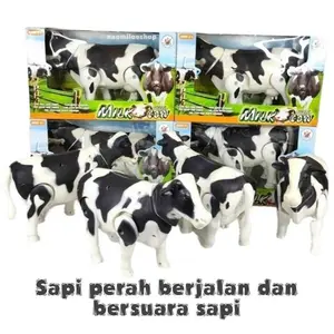 MAINAN SAPI BATERAI lampu BISA JALAN + BUNYI SUARA