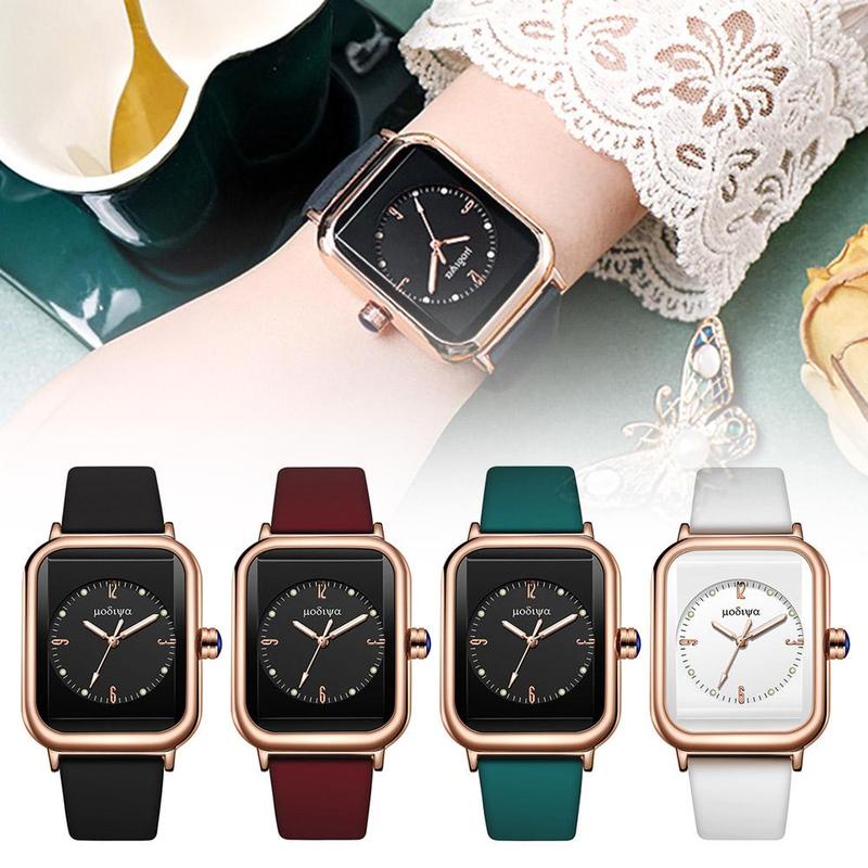 Product Introduction of Glow-in-the-dark Quartz Watch Network Red Fashion Silica Gel Square Watch 22