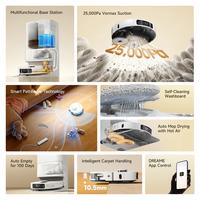 Gambar Dreame D30 Ultra CE Robot Vacuum 25000Pa Suction Power | Pathfinder Technology | Auto Mop Lifting Smart Carpet Cleaning | Auto Mop Self Cleaning & 50°C Hot Air Drying | 20mm Threshold Crossing D30Ultra CE Vakum Pembersih Lantai & Debu Sapu Pel - Black dari HangOn Official Store Kota Tangerang 3 Tokopedia
