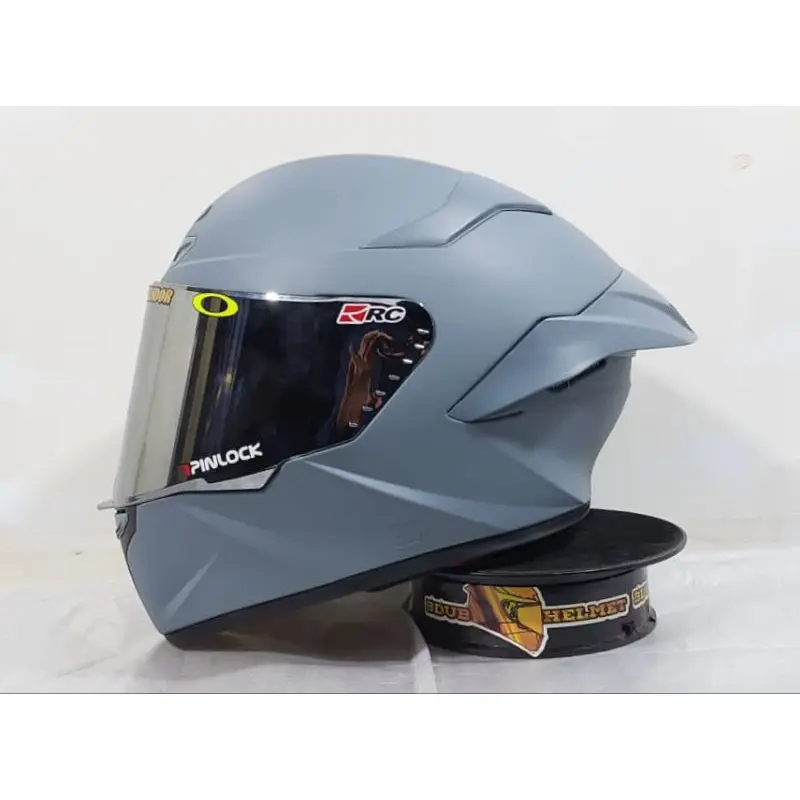 HELM MLA CRYPTON Full Face Solid Whaite  Visor Blue/Silver Helm Peria/wanita deawsa [SNI] 4