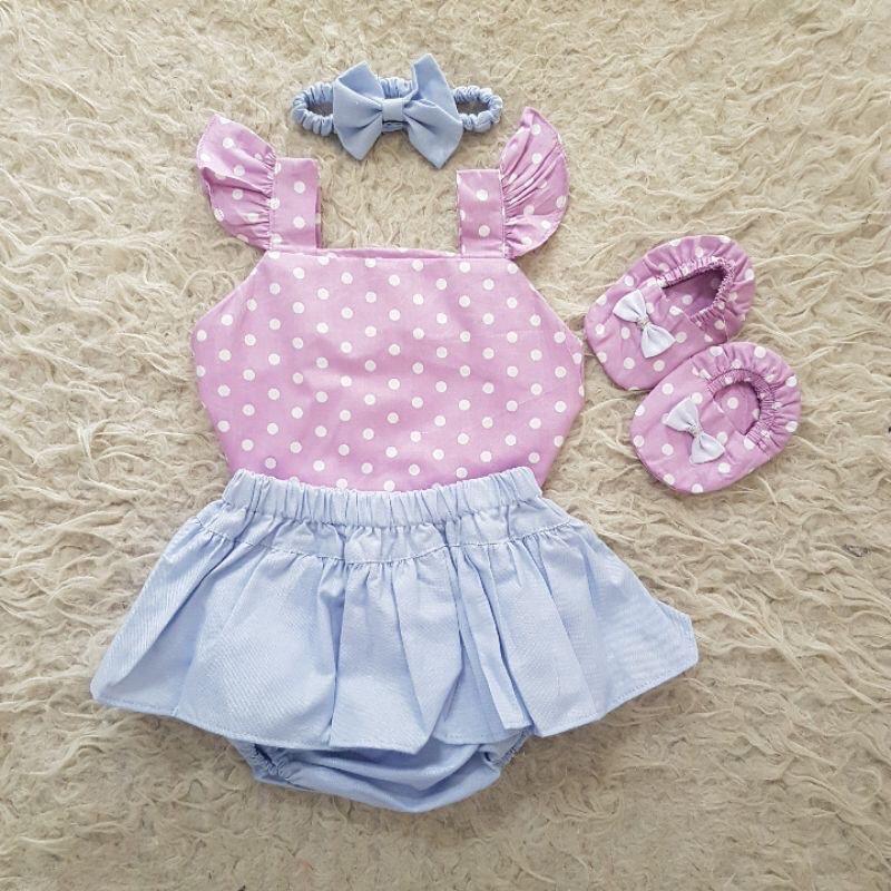 Baju bayi newborn perempuan bloomer skirt 0-6 bulan polkadot - Shop