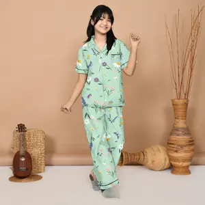 Nyenyak Piyama Anak Perempuan 8 - 12 Tahun Bahan Katun / Setelan Baju Tidur Celana Panjang Motif Karakter Cewek -AMS