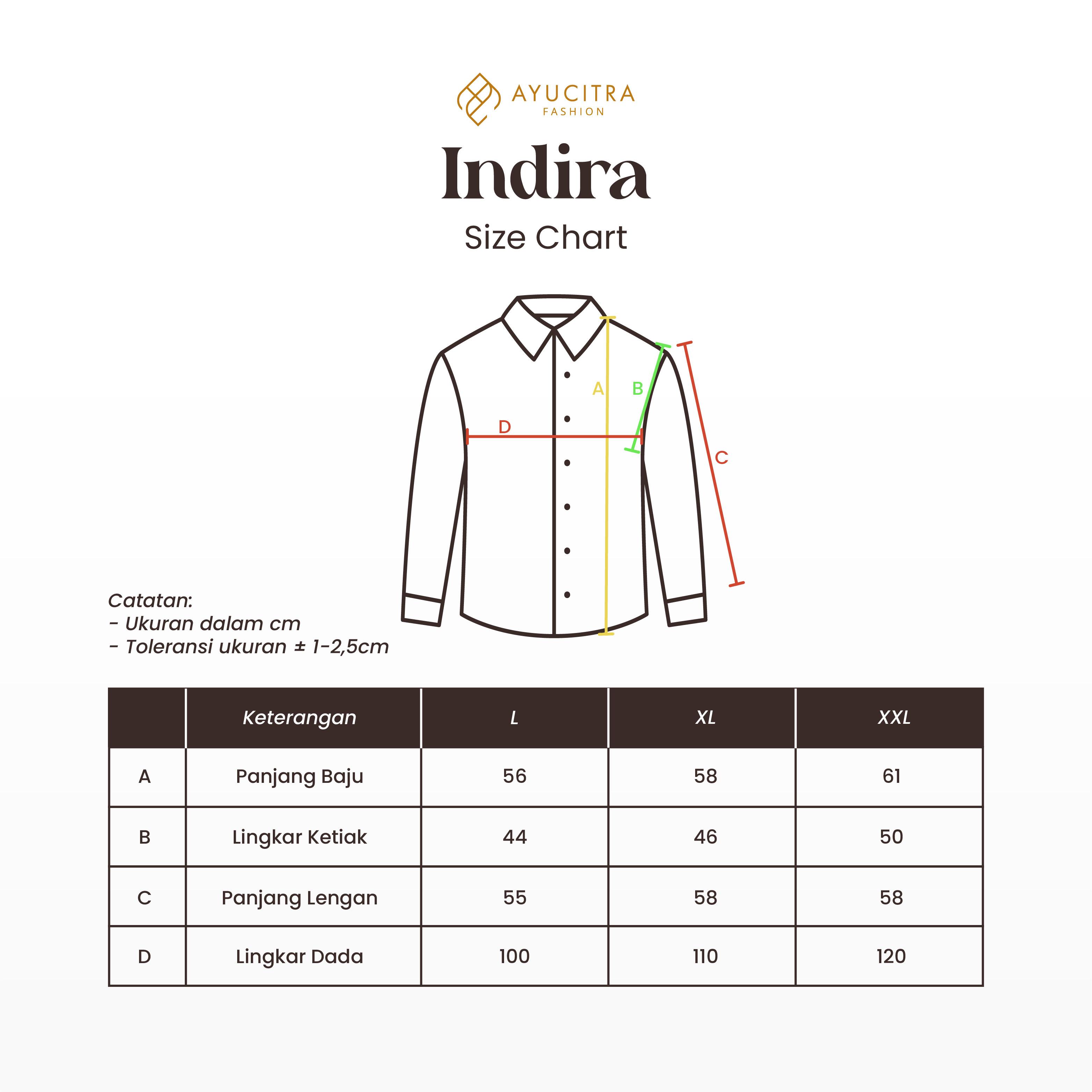 Indira Kemeja Stripe Saku Kancing Aktif Katun Miracle