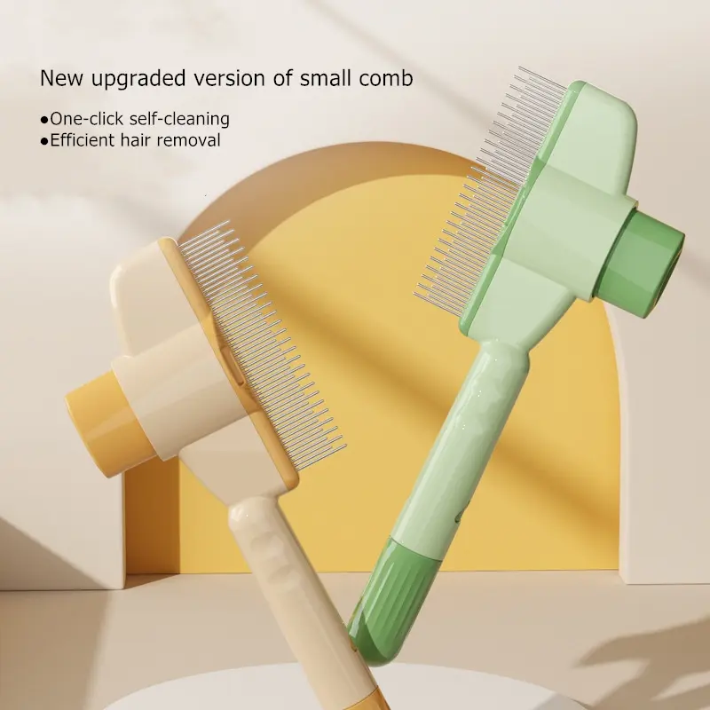 Cat hair comb dog hair comb one-touch hair removal comb Used for detangling and removing loose hair from pet hair