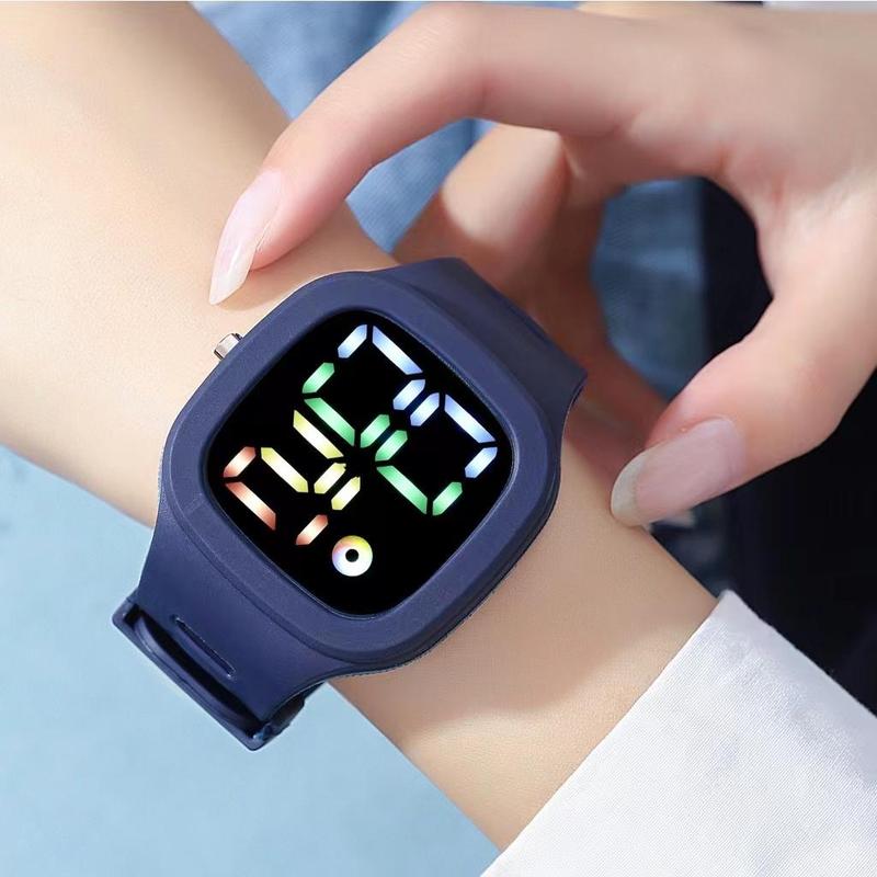 Jam Tangan Digital LED Wanita Dan Pria Strap Rubber Electronic Fashion Tahan Air Electronic Fashion Couple Anak Remaja 1