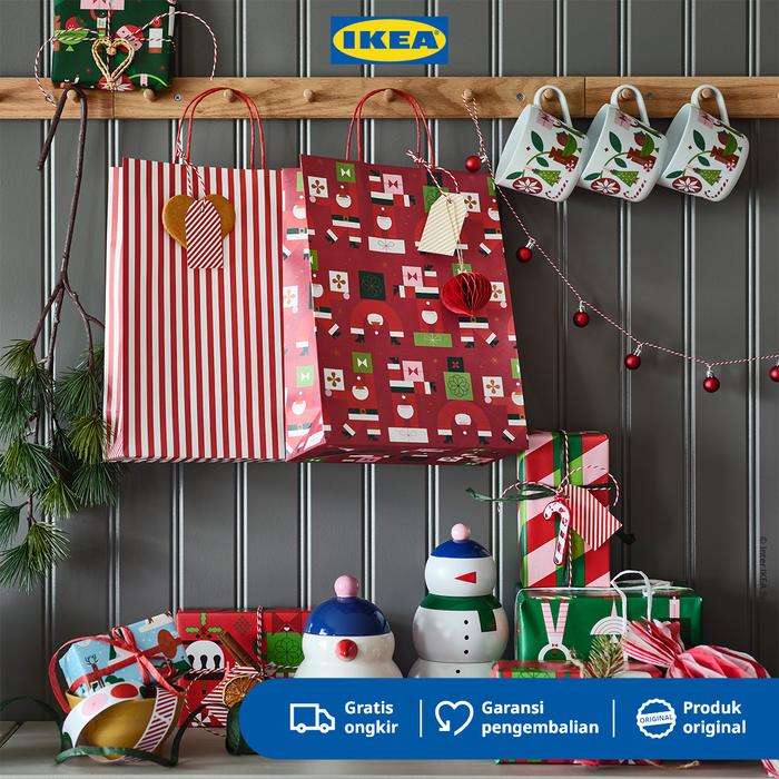 Gambar IKEA VINTERFINT Tas Kado / Paper Bag Pola Campuran Merah 26x35cm Set Isi 2pcs dari IKEA Indonesia Kota Administrasi Jakarta Timur Tokopedia