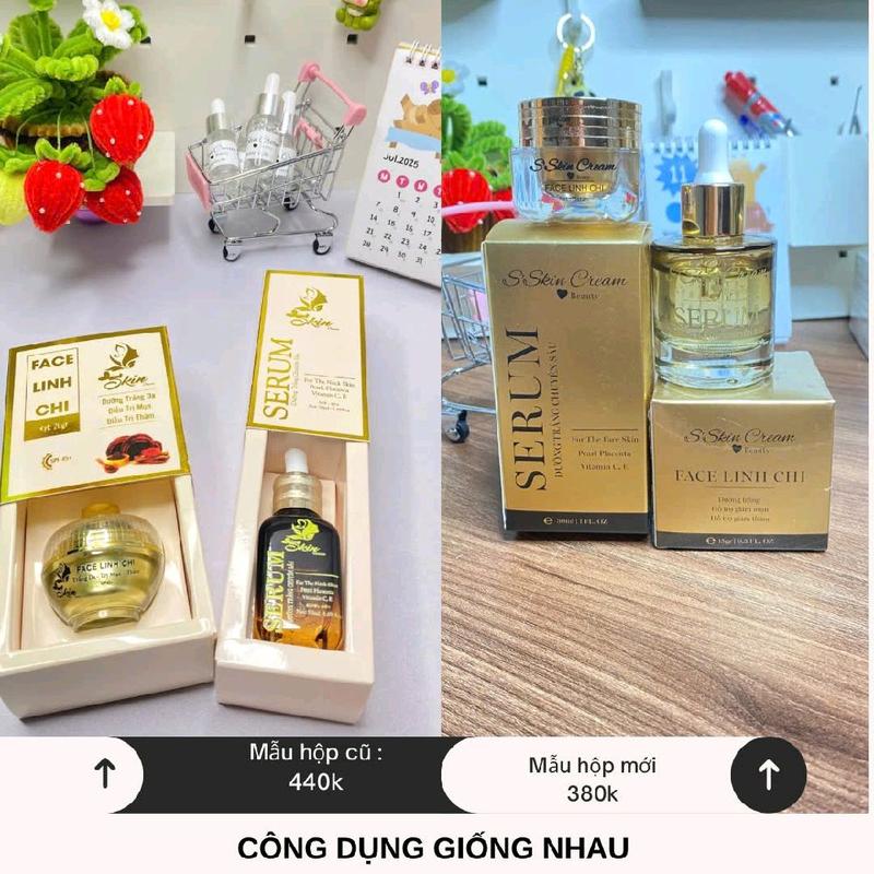 COMBO  KEM LINH CHI + SERUM      2sản phẩm  Kem chấm mụn Nữ Women Skincare Cho Bé Làm Đẹp Da Chăm Sóc Da Chăm Sóc Da Làm Đẹp Da Làm Đẹp Da Dưỡng Ẩm Da Son 