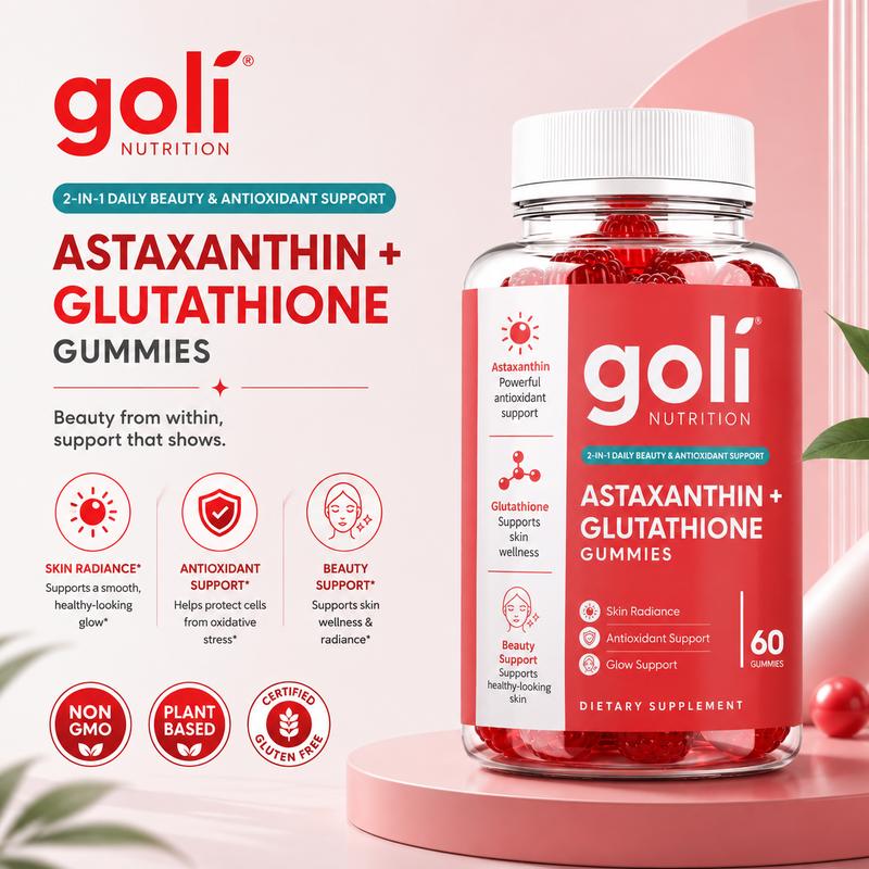 Goli Nutrition Kẹo Dẻo Glutathione + Collagen + Astaxanthin 60 Viên Dạng…