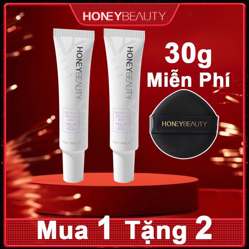 Kem Lười Tông Màu HONEY BEAUTY Dưỡng Ẩm Làm Sáng Da Vật Lý Kem Lót Trang Điểm 30g Độ Che Phủ Trung Bình Lâu Trôi Hàng Mới Về Cosmetic Mỹ Phẩm