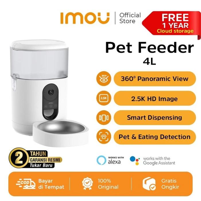Gambar IMOU Smart Pet Feeder Otomatis 4L 2.5K Camera 360 Fish Eye Panoramic View Pet Detection dari Imou Authorized Bandung Kota Bandung Tokopedia