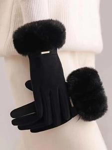 Guantes para Mujer con Pantalla Táctil, Impermeables con Forro de Vellón Suave, Esencial Cálido para Invierno al Aire Libre, Ciclismo, Fiesta y Halloween