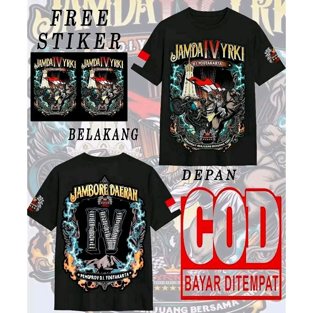 【NEW】 Baju Kaos Motor / Kaos Jamda 4 Yogyakarta 100% Katun Combed 30s / Baju Atasan Unisex / Unisek Lengan Pendek