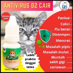 Vitamin obat Kucing D2 CAIR Original by Uky Amino Untuk Flu Bersin Muntal Virus Calici Distemper