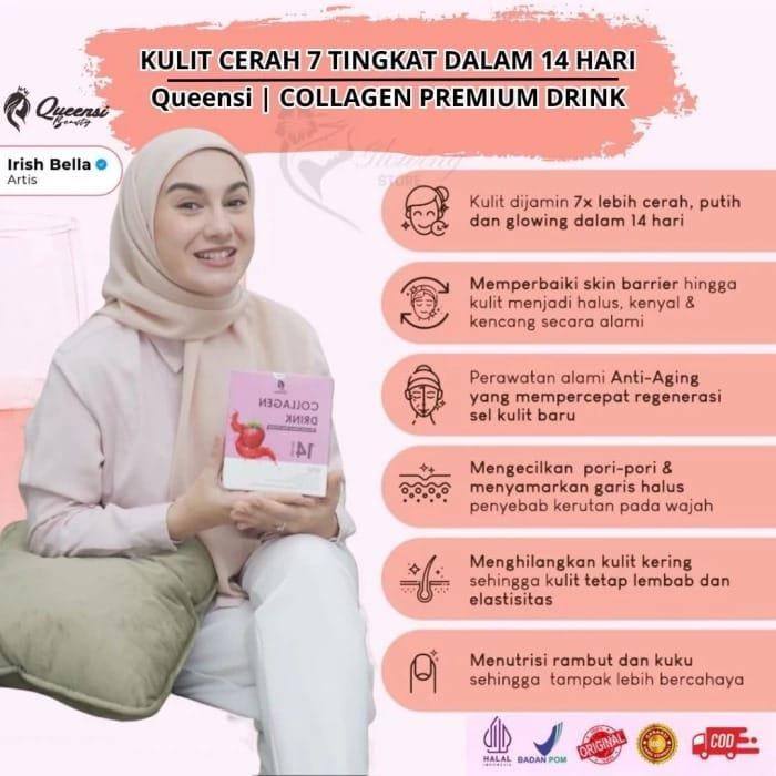 [ 2 Box ] Collagen Queensi Original Isi 28 Sachet - Suplemen Kecantikan Kulit minuman  pemutih collagen 4