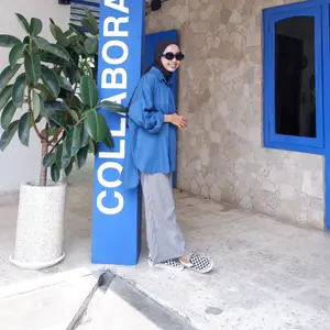 Nara Basic Oversize Kemeja Wanita Atasan Hitam Dewasa - Baju Nyaman Remaja