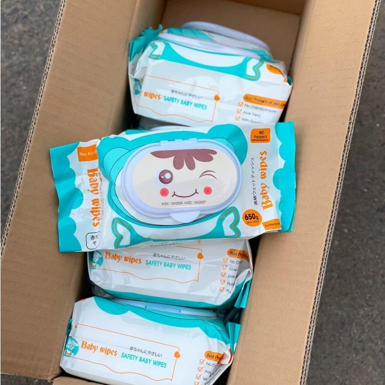 [ 300Gr ] Combo 10 Bịch Khăn Ướt BABY WIPES 300GR 17*18 Không Mùi, Không Cồn, Không Paraben  An Toàn Cho Bé, giấy vệ sinh