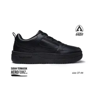 Aerostreet 37-44 Brooklyn Hitam Hitam Hitam - Sepatu Sneakers Casual Sport