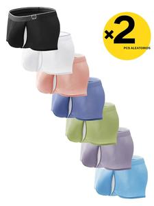 Paquete de 2/3/4 calzoncillos bóxer para hombre, colores aleatorios, tela cómoda y fresca, diseño de bolsa cóncava en forma de U, para deportes al aire libre, fitness y uso casual diario