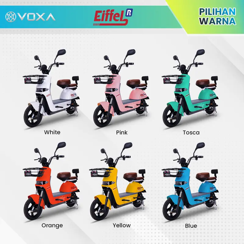 VOXA Sepeda Listrik Eiffel Rider Terbaru 500 watt 48V/12AH sepeda motor Murah Dewasa dan Anak Rekomendasi Terbaik  Garansi Resmi Ban Lampu 2