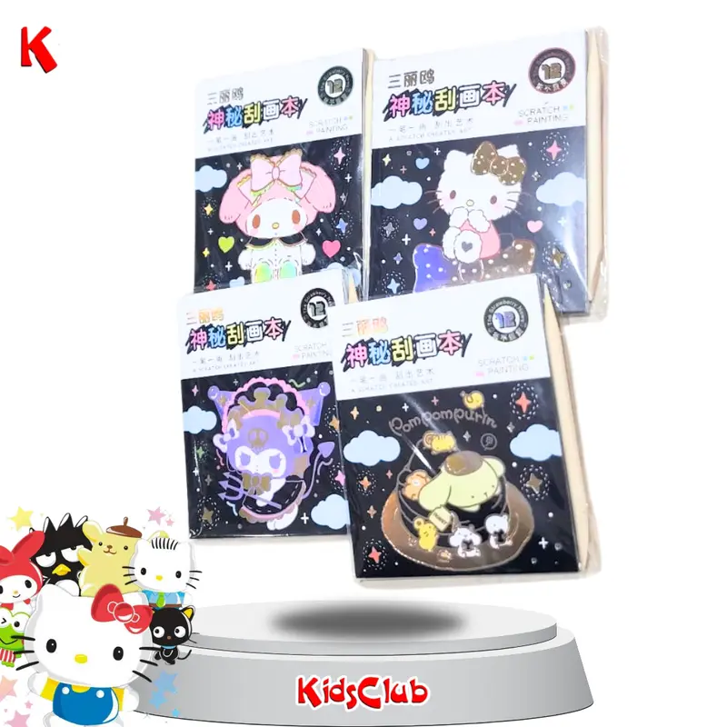 Mewarnai Sanrio dengan Tusuk Gigi Buku Gambar Kuromi, Purin, HK, Melody 0