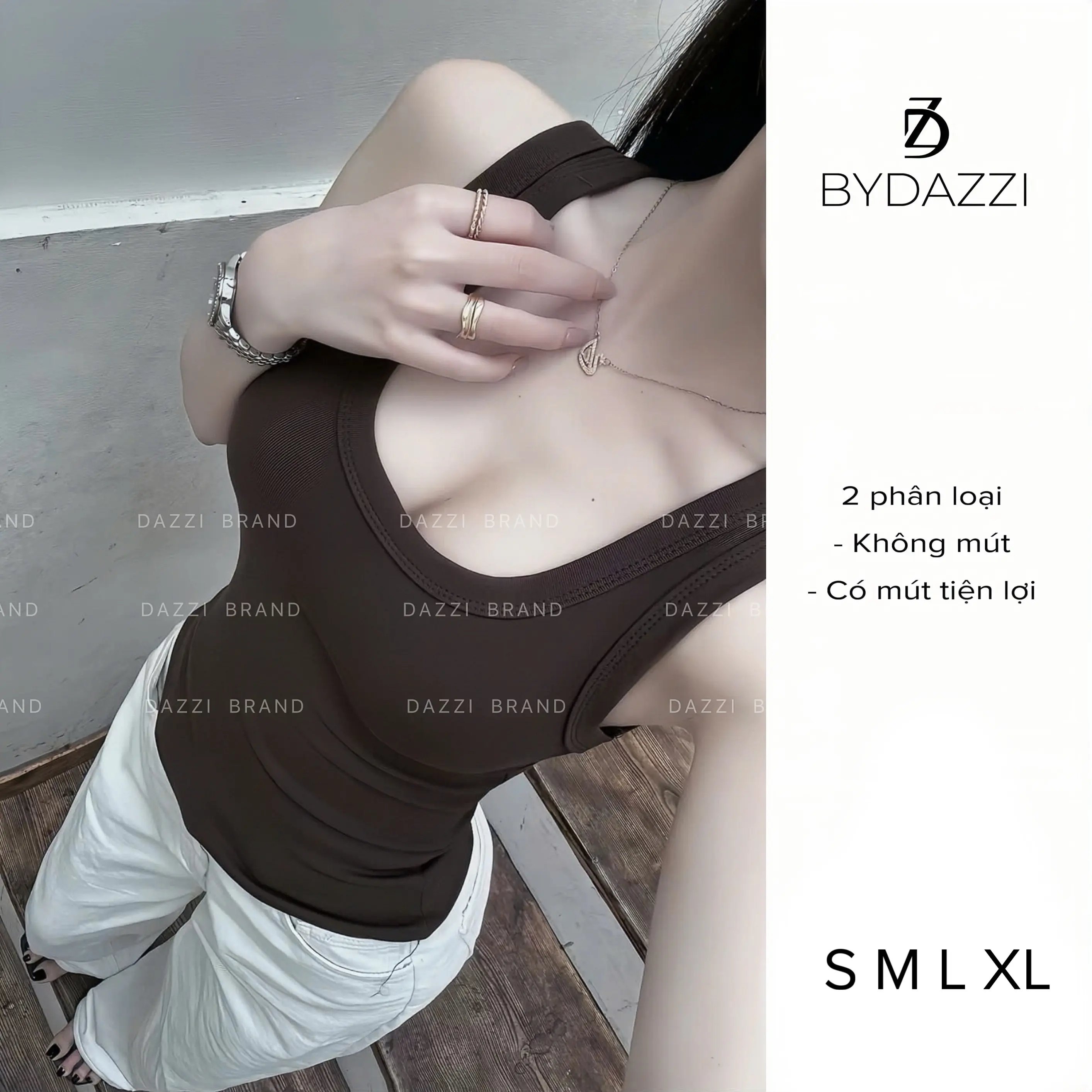 [KÈM MÚT/KO MÚT] Áo ba lỗ nữ basic ôm dáng, áo 3 lỗ chất thun cotton mịn tôn dáng DAZZI Women A072 | BigBuy360 - bigbuy360.vn