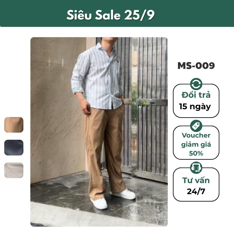Quần dài kaki nam cao cấp MS-009, ống suông co giãn thoải mái, chất kaki dày dặn mềm mịn, thiết kế đơn giản trẻ trung, dễ phối đồ, mặc đi làm đi chơi đều phù hợp, form đứng tôn dáng, dành cho nam giới