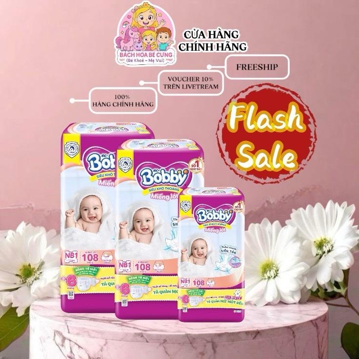  Miếng Lót Sơ Sinh Bobby NB1 108+6   Cho Bé Dưới 5kg   