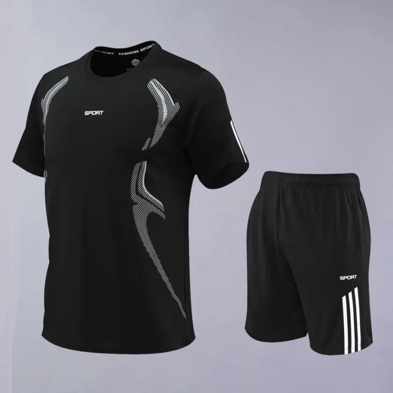 Bộ quần áo thể thao nam nữ Sport vải thun lạnh co giãn thấm hút mồ hôi Tập Gym Menswear