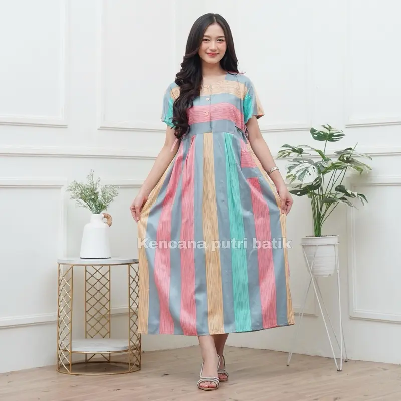 paket 3pcs daster salur sematakaki ld 110 pb 125 Dress Wanita Rayon [mecca dress] 4