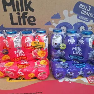 (2/4 PAK) Milk Life Yogurt Drink 63ml x 8/16 Pcs PAKET HEMAT Yoghurt Blueberry (Cek Deskripsi)