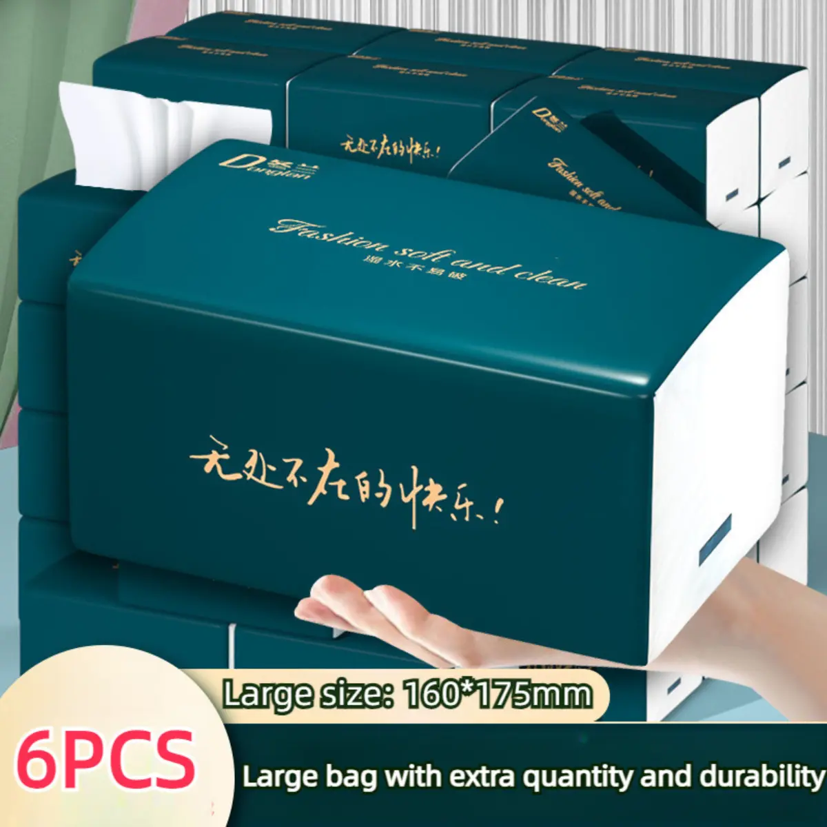 Tissue Paper 5ply Thickened 380 Sheets Pure Wood Pulp Household Facial Tissues Towel Napkin