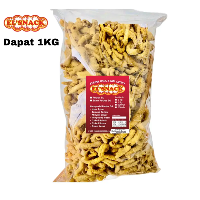 1KG Kripik Usus Ayam Crispy Original, 1kg - Asin Snack Food 0